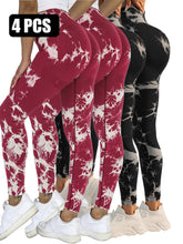 4pcs Tie-dye Yoga Pants Active Yoga Pants