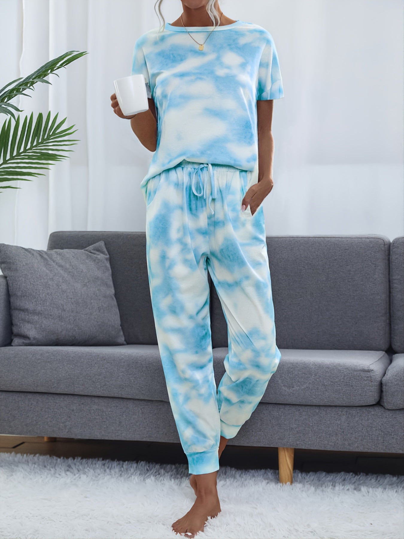 Women's Pocket Short Sleeve Trousers Suit