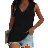 European And American Urban V-neck Fashion Solid Color Women's Vest