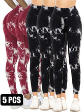 5PCS Tie-dye Cut-out Leggings Fitness Yoga Pants For The Gym