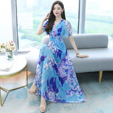 Summer Fashion Printing Dress Women Over The Knee Bohemian