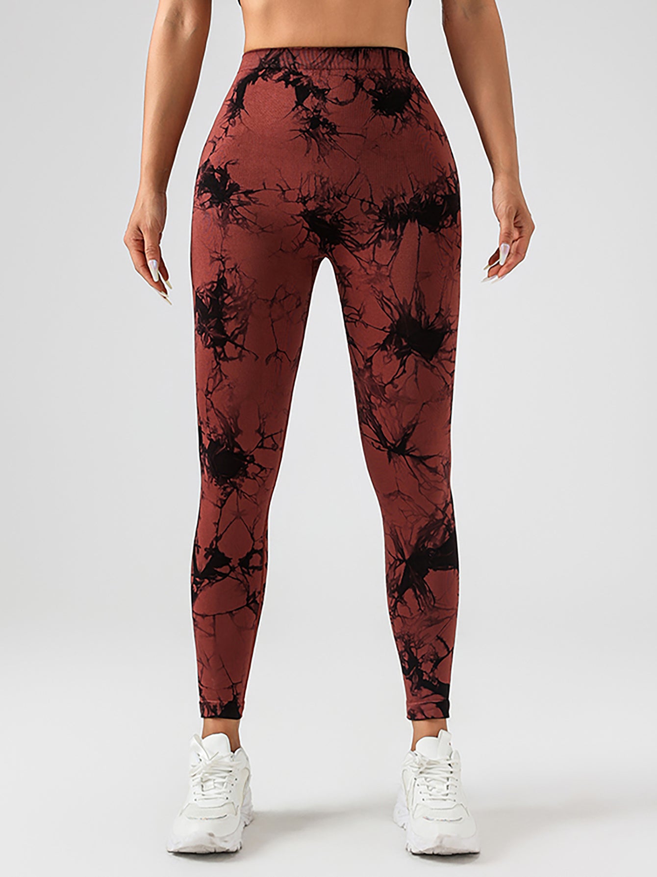 5pcs Dyed Yoga Pants With A Waistband At The Lower Back Active Yoga Pants