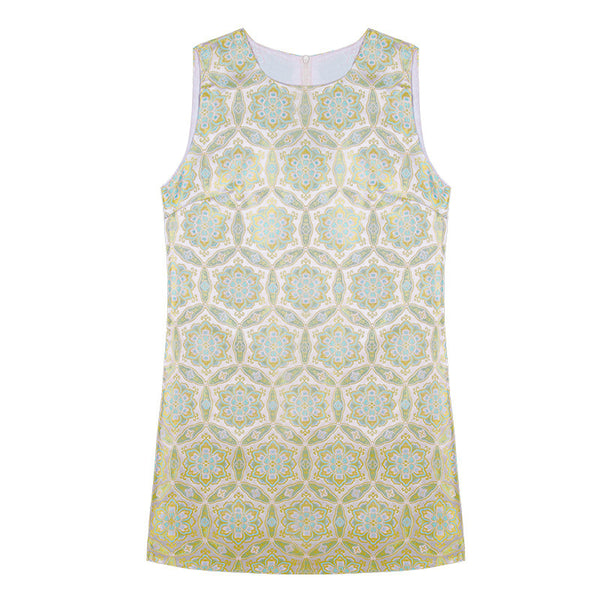 Floral Sleeveless Round Neck Straight Vest Dress