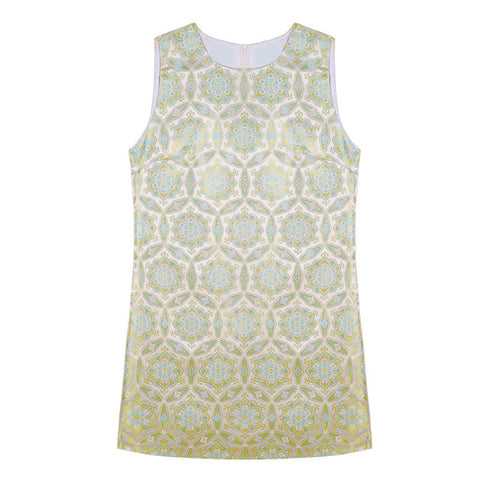 Floral Sleeveless Round Neck Straight Vest Dress