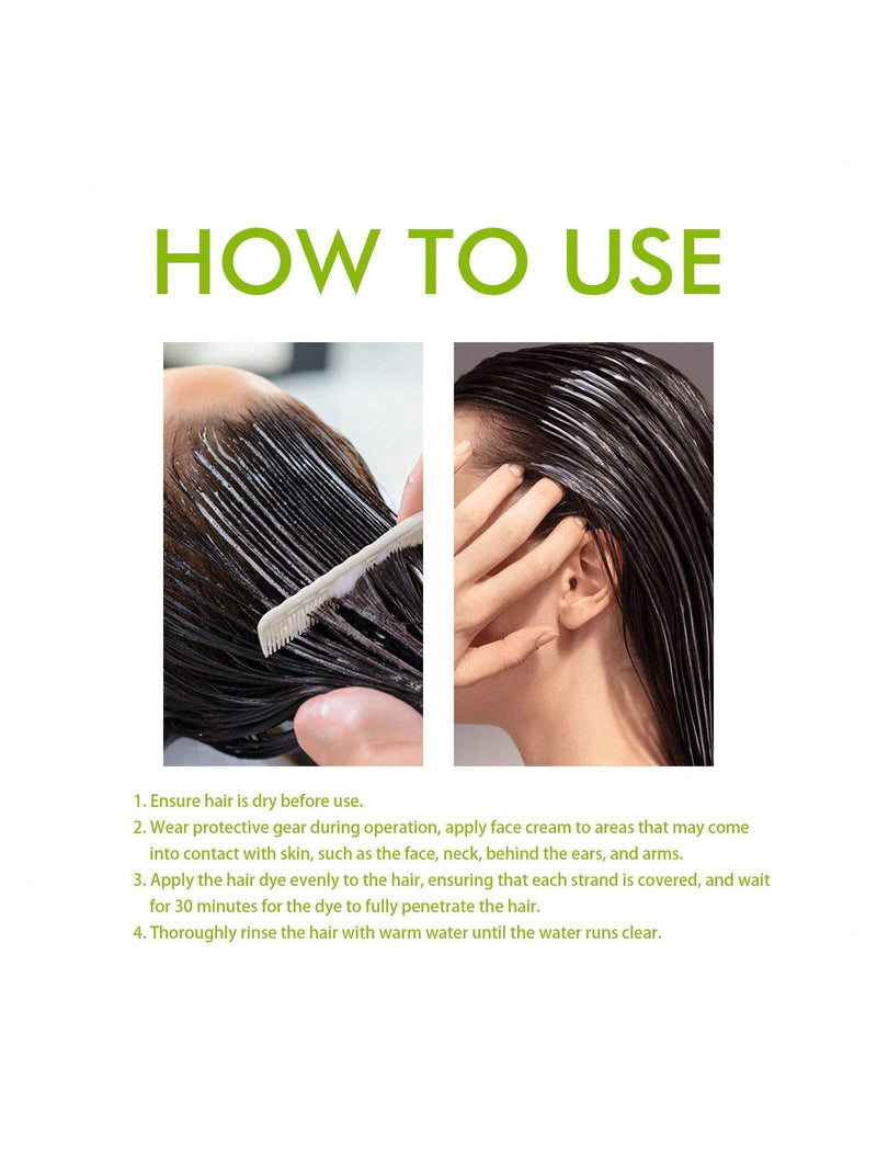 2PCS Three In One Silver Gray Hair Dye Shampoo, Shampoo, Moisturizes Hair, Silver Gray Hair, Easy To Use, Suitable For Both Men And Women, Rich In Polygonum Multiflorum, Ganoderma Lucidum And Ginger,