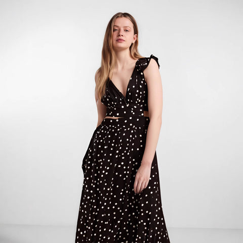 Off-shoulder Printing Long Large Hem Dress