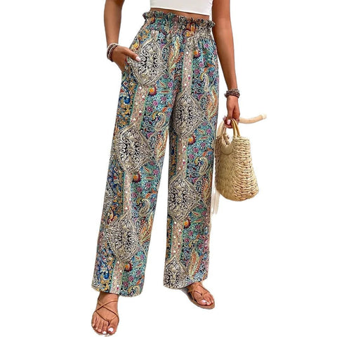 Bohemia Print Fashion Women's Wide-legged Pants