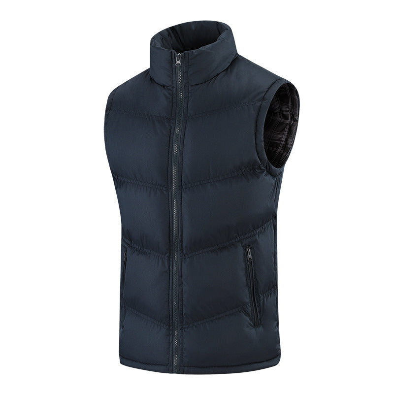 Fashion Stand-up Collar Sleeveless Waistcoat Warm Vest Men's Jacket Trend