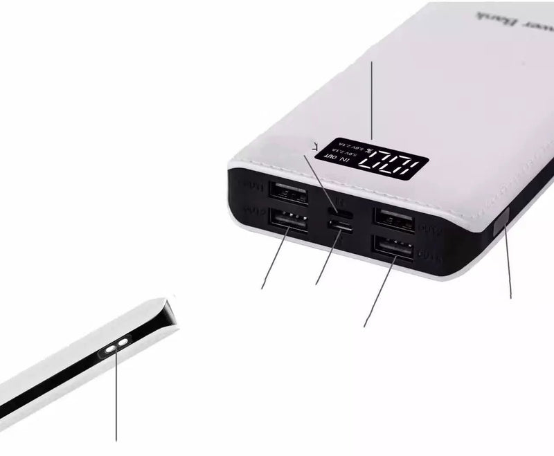 4U Mobile Power Bank Dual-input Leather Texture 20000 MAh Power Bank Mobile Phone