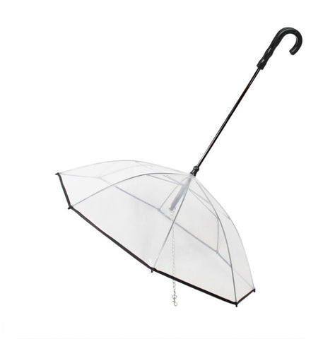 Dog's Transparent Umbrella  With Traction Chain Removable Umbrella Pet Products