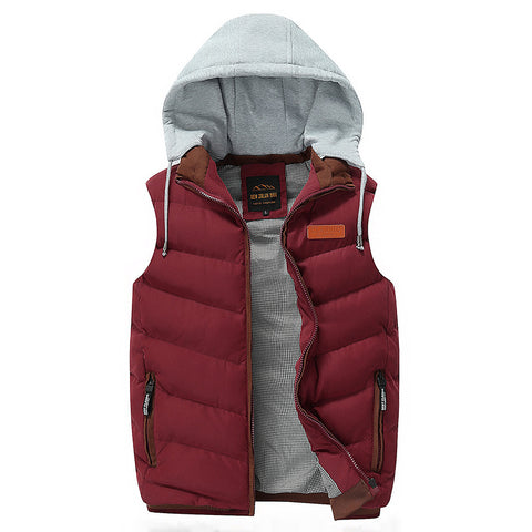 Hooded mousse cotton casual vest