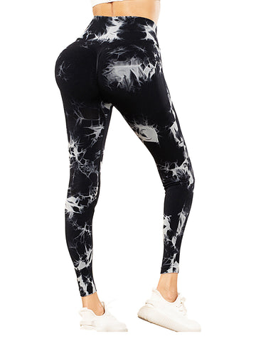 4pcs Tie-dye Yoga Pants Active Yoga Pants