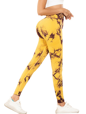 4pcs Tie-dye Yoga Pants Active Yoga Pants
