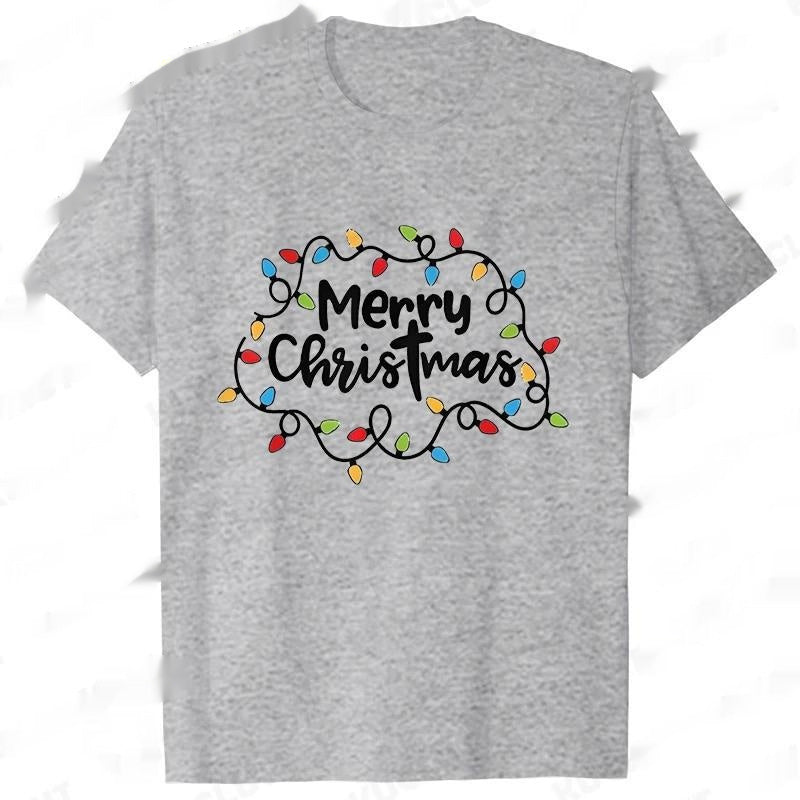 Men T-Shirt Christmas Lights Graphic Party T