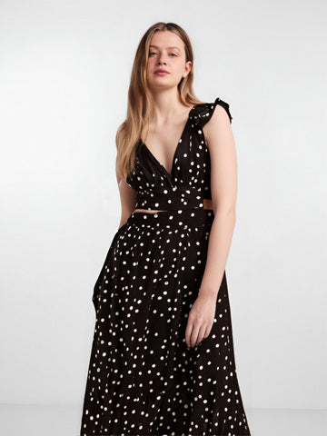 Off-shoulder Printing Long Large Hem Dress