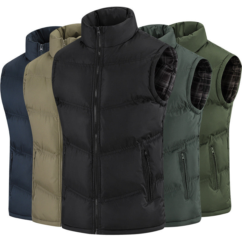 Fashion Stand-up Collar Sleeveless Waistcoat Warm Vest Men's Jacket Trend