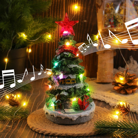 Christmas Glowing Christmas Tree Music Box Room Ornament