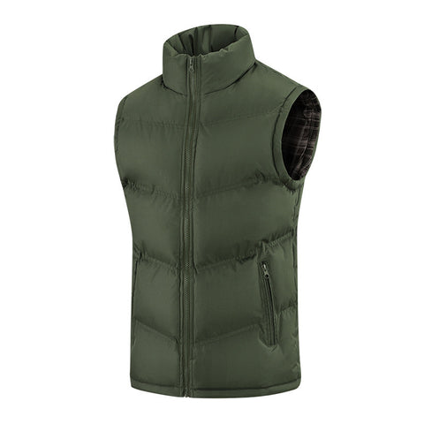 Fashion Stand-up Collar Sleeveless Waistcoat Warm Vest Men's Jacket Trend