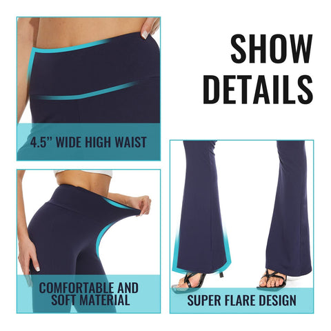 Palazzo Print Flare Leggings, Women's Boho Wide Leg Yoga Pants Flare Leggings For Women