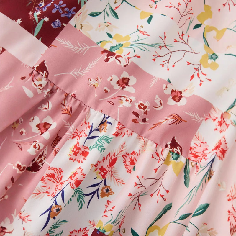 European And American Style Dress Spaghetti Strap Suspender Floral Dress