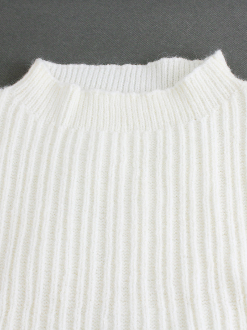 Knitted Sweater Round Neck Vest And Split Skirt Two-piece Set