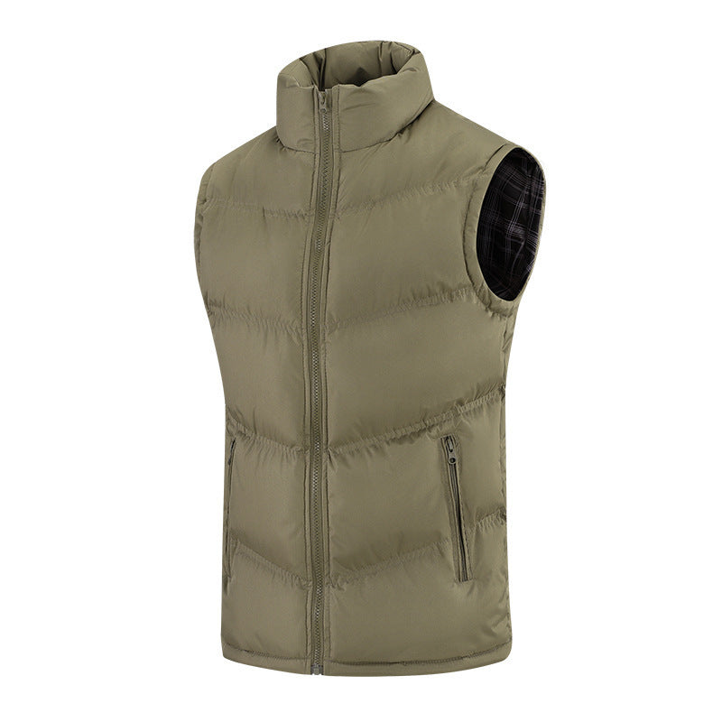 Fashion Stand-up Collar Sleeveless Waistcoat Warm Vest Men's Jacket Trend