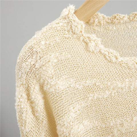 Temperament Crew Neck Loose Oversized Knit Female Fashion Tops