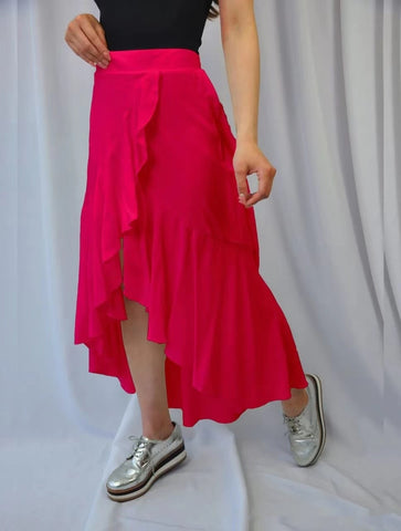 European And American Solid Color Stitching Drape Dovetail Rubber Band High Waist Fashion Leisure Women's Skirt