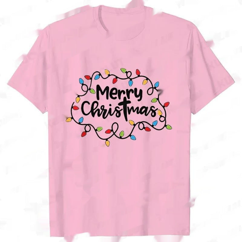 Men T-Shirt Christmas Lights Graphic Party T