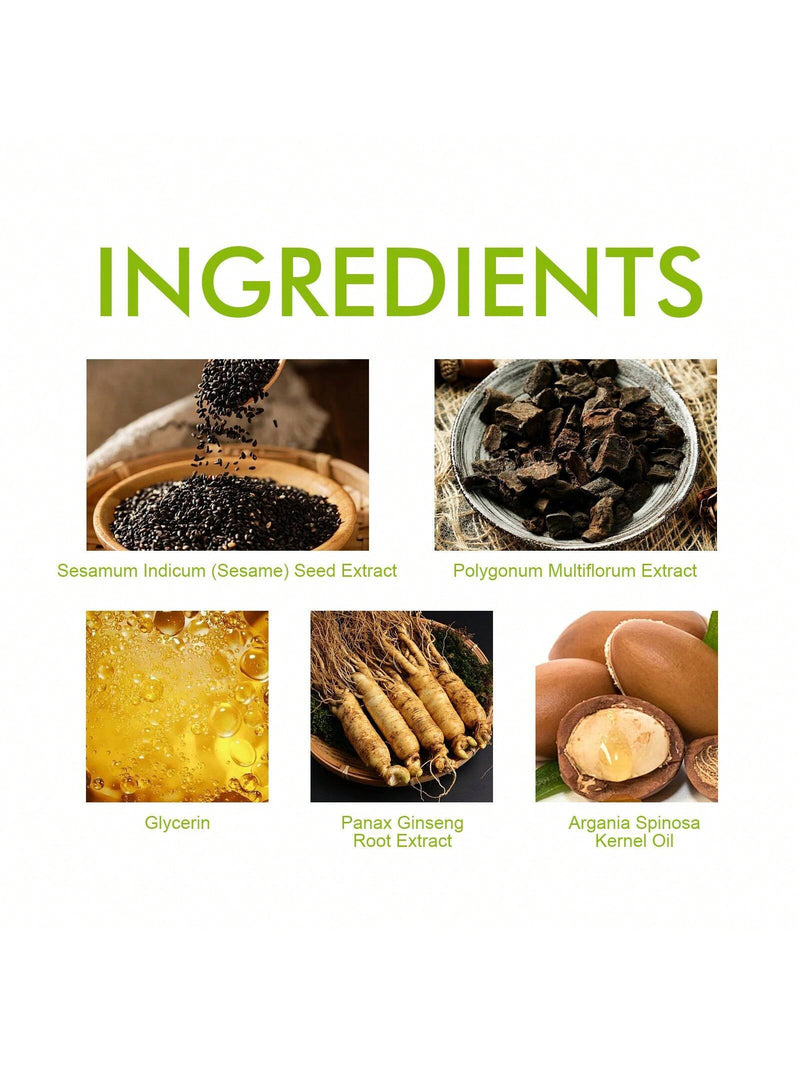 2PCS Three In One Silver Gray Hair Dye Shampoo, Shampoo, Moisturizes Hair, Silver Gray Hair, Easy To Use, Suitable For Both Men And Women, Rich In Polygonum Multiflorum, Ganoderma Lucidum And Ginger,