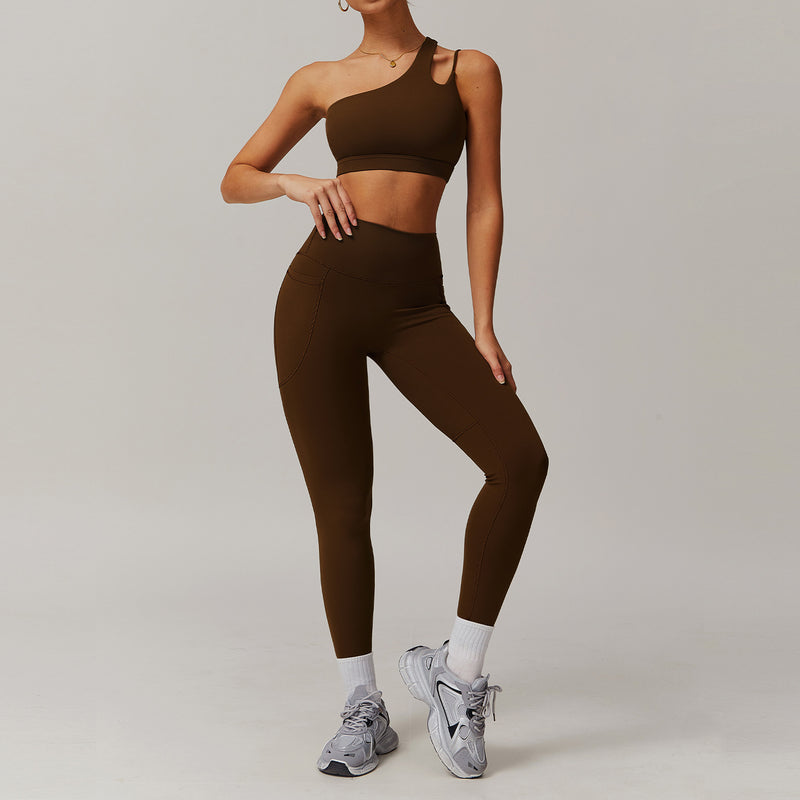 Breathable Quick-drying Skinny Yoga Clothes Pocket Running Sports Suit