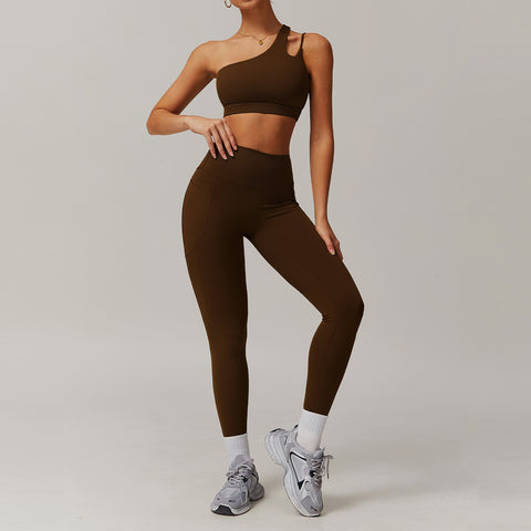 Breathable Quick-drying Skinny Yoga Clothes Pocket Running Sports Suit