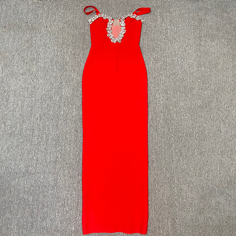 Camisole Dress Diamond Grenadine Sleeveless Evening Dress