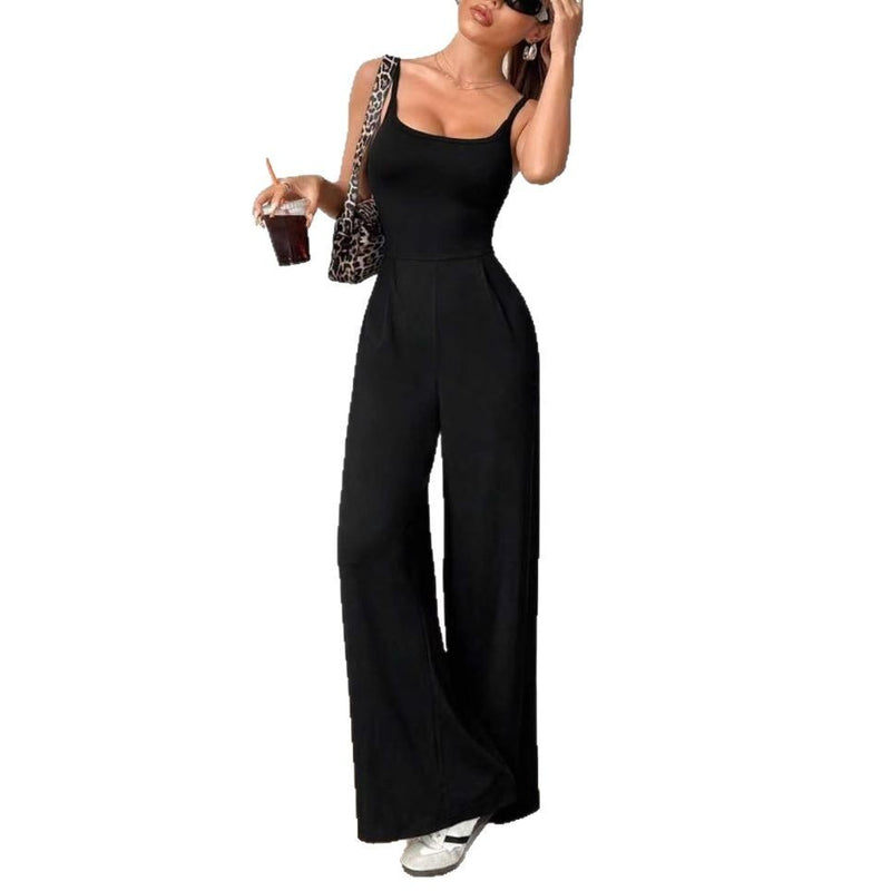 Cross Strap Backless Jumpsuit Lazy