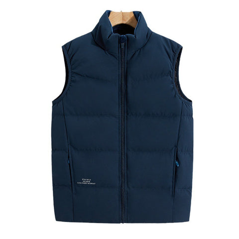 Plus Size Down Vest Stand Collar Waistcoat