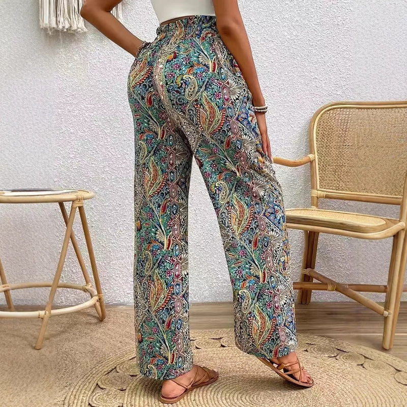 Bohemia Print Fashion Women's Wide-legged Pants