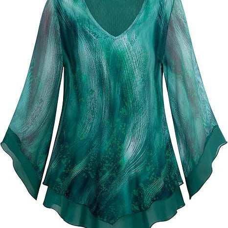 Women's Summer 34 Flare Sleeve Top
