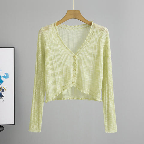Women's Lace Knitted Cardigan Thin Type Sunscreen Outer Tops