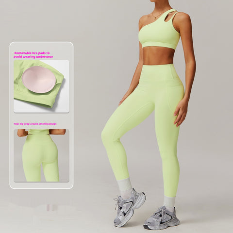 Breathable Quick-drying Skinny Yoga Clothes Pocket Running Sports Suit