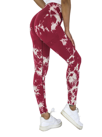 5PCS Tie-dye Cut-out Leggings Fitness Yoga Pants For The Gym