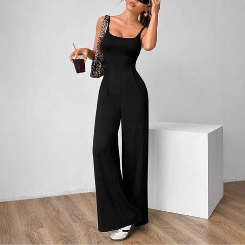 Cross Strap Backless Jumpsuit Lazy
