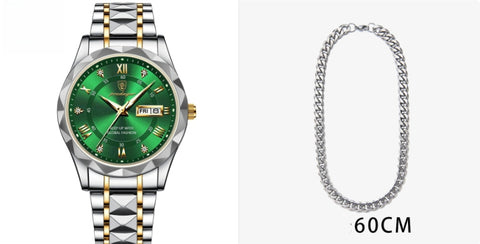 Men's Waterproof Double Calendar Luminous Quartz Watch