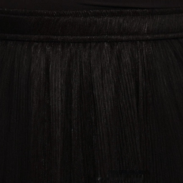 Solid Color Streamer Yarn Skirt Women's Summer High Waist Slimming A- Line Bright Silk Skirt French Style