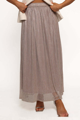 Solid Color Streamer Yarn Skirt Women's Summer High Waist Slimming A- Line Bright Silk Skirt French Style