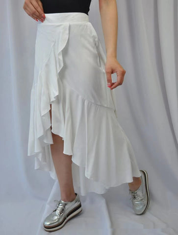 European And American Solid Color Stitching Drape Dovetail Rubber Band High Waist Fashion Leisure Women's Skirt