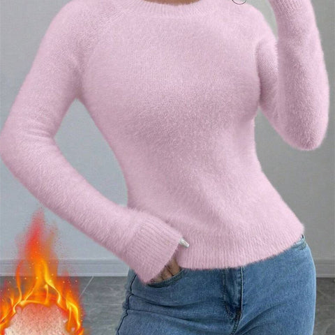 Women's Pure Color All-matching Soft Glutinous Long-sleeved Sweater